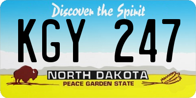 ND license plate KGY247