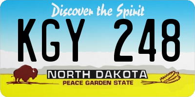 ND license plate KGY248