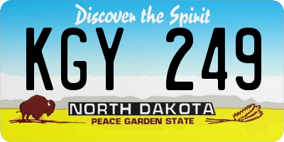 ND license plate KGY249