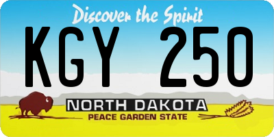 ND license plate KGY250