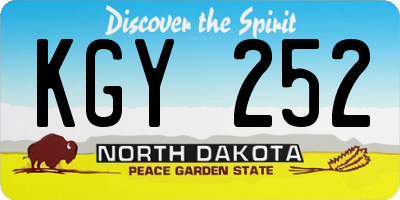 ND license plate KGY252