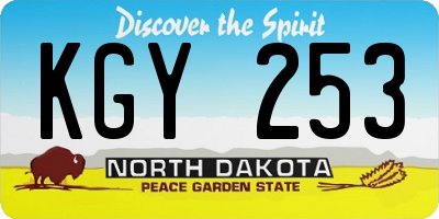 ND license plate KGY253