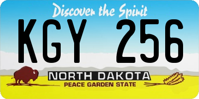 ND license plate KGY256