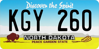 ND license plate KGY260