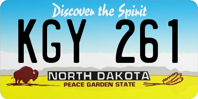 ND license plate KGY261