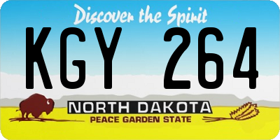 ND license plate KGY264