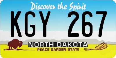 ND license plate KGY267