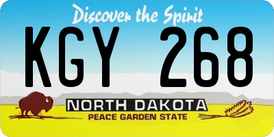 ND license plate KGY268