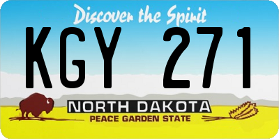 ND license plate KGY271