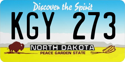 ND license plate KGY273