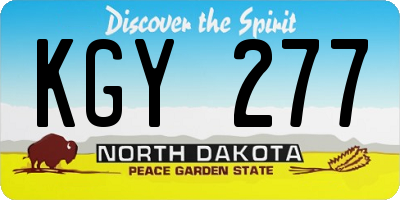 ND license plate KGY277