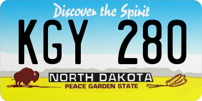 ND license plate KGY280