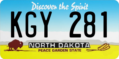 ND license plate KGY281