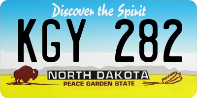ND license plate KGY282
