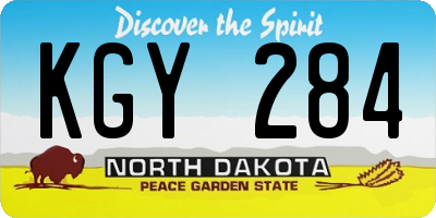 ND license plate KGY284