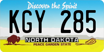 ND license plate KGY285