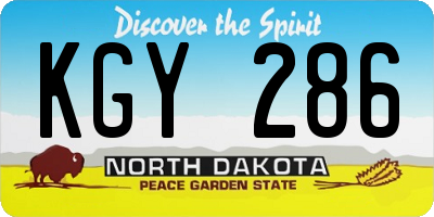 ND license plate KGY286