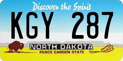 ND license plate KGY287