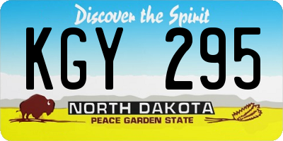 ND license plate KGY295
