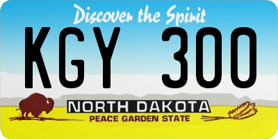 ND license plate KGY300