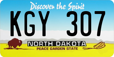 ND license plate KGY307