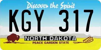 ND license plate KGY317