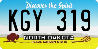 ND license plate KGY319