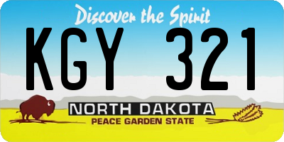 ND license plate KGY321