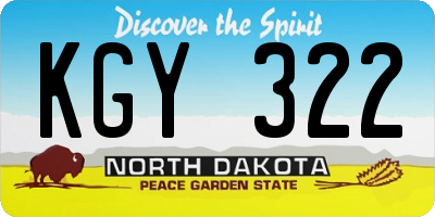 ND license plate KGY322