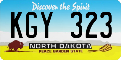 ND license plate KGY323