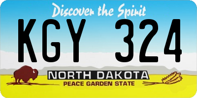 ND license plate KGY324
