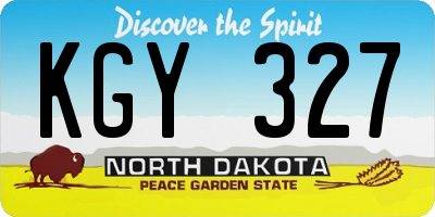 ND license plate KGY327