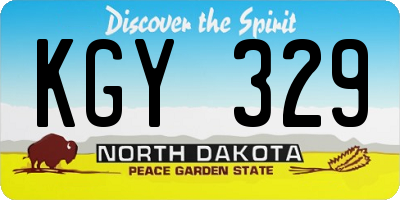 ND license plate KGY329