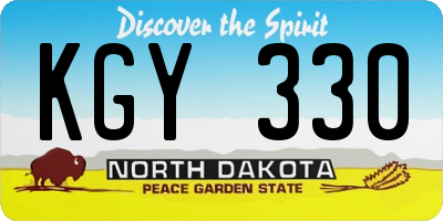 ND license plate KGY330