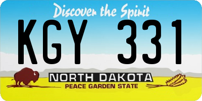 ND license plate KGY331