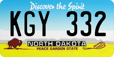 ND license plate KGY332