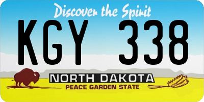 ND license plate KGY338