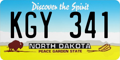 ND license plate KGY341