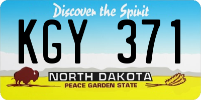 ND license plate KGY371