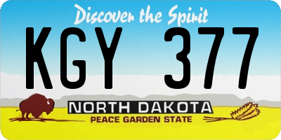 ND license plate KGY377