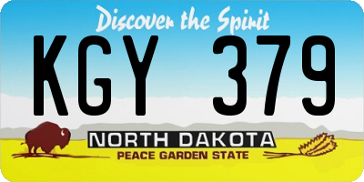 ND license plate KGY379