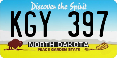 ND license plate KGY397