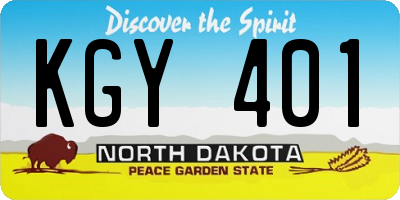 ND license plate KGY401