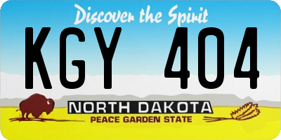 ND license plate KGY404
