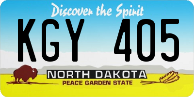 ND license plate KGY405