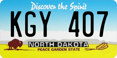 ND license plate KGY407