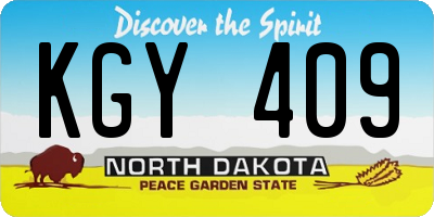 ND license plate KGY409