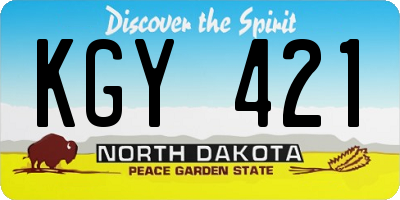 ND license plate KGY421