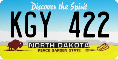 ND license plate KGY422