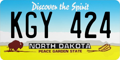 ND license plate KGY424